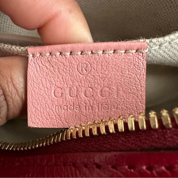 GUCCI Diagonal Small Marmont with Pink Trim - Picture 11 of 13